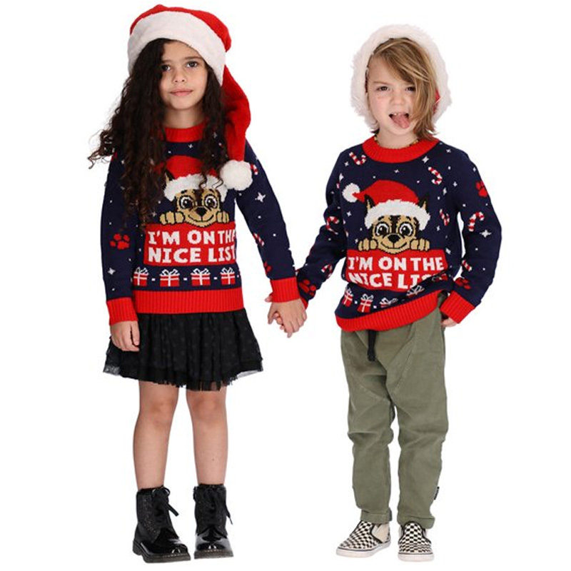 Customization Kids Christmas Sweater Round Neck